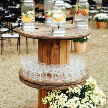 Commercial Outdoor Furniture Wood Top with Metal Legs Restaurant Dining Wooden Hotel Folding Banquet Wedding Table